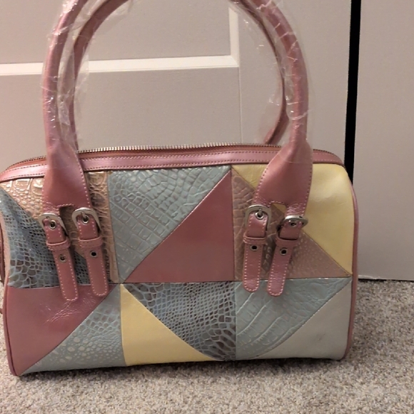 New With Tags Sharif Vintage Multicolor Patchworkl uxury Shoulder Bag - Picture 6 of 8